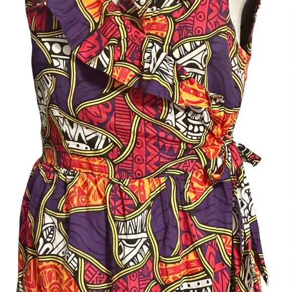 Ashro Plus Size Maxi Dress 18W Sleeveless V Neck Wrap Pockets Afrocentric Boho - Picture 5 of 10